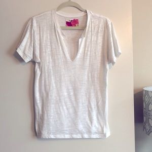 White Nation split neck tee